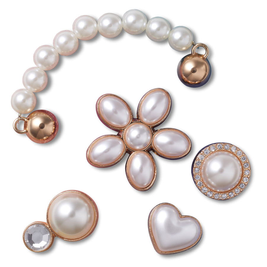 Crocs 10013133 Dainty Pearl Jewelry 5 Pack, Jibbitz