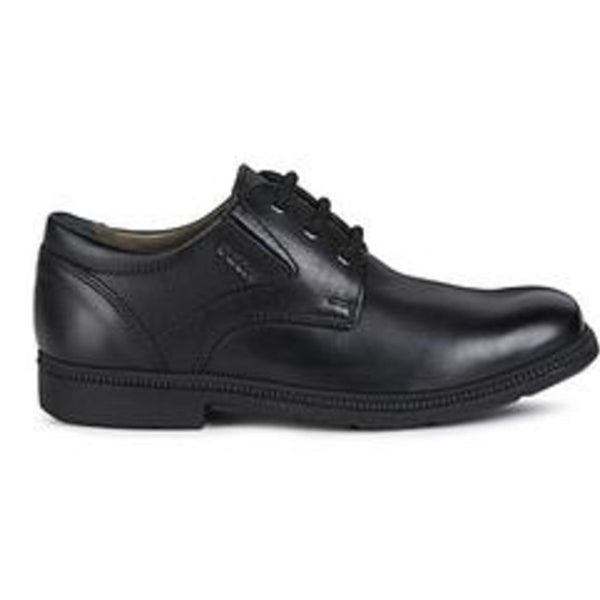 Geox J04D1C Federico Boys, Plain toe, Black Leather